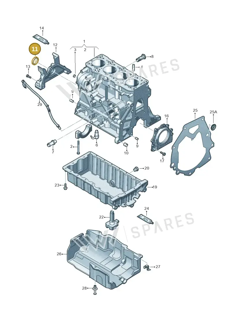 03L103085B — Audi A4 av. 2.0 tdi (2011-2015) diagram 634103200, position 11