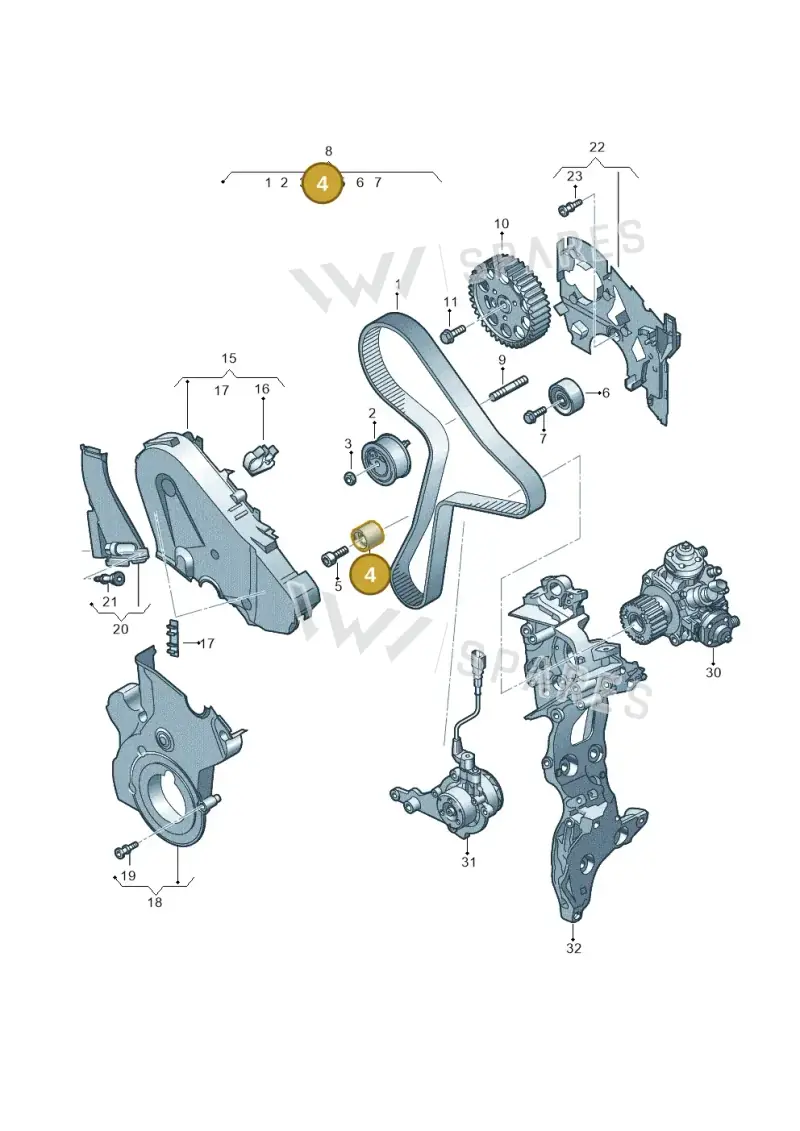 03L109244D — Audi A5 Limo 2.0 (2024-) diagram 8wk109800, position 4