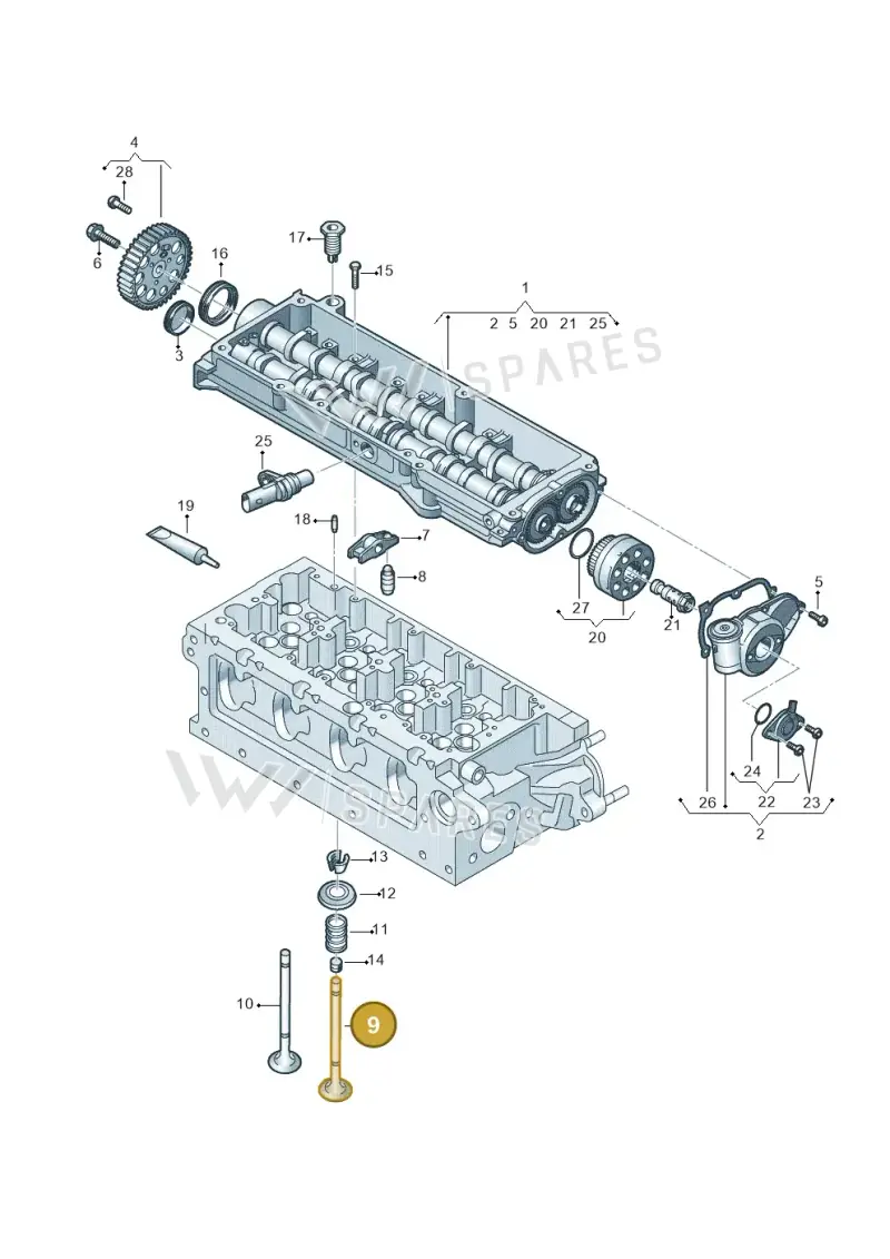 03L109601 — Audi A3 Sportback (2016-2020) diagram 745109550, position 9