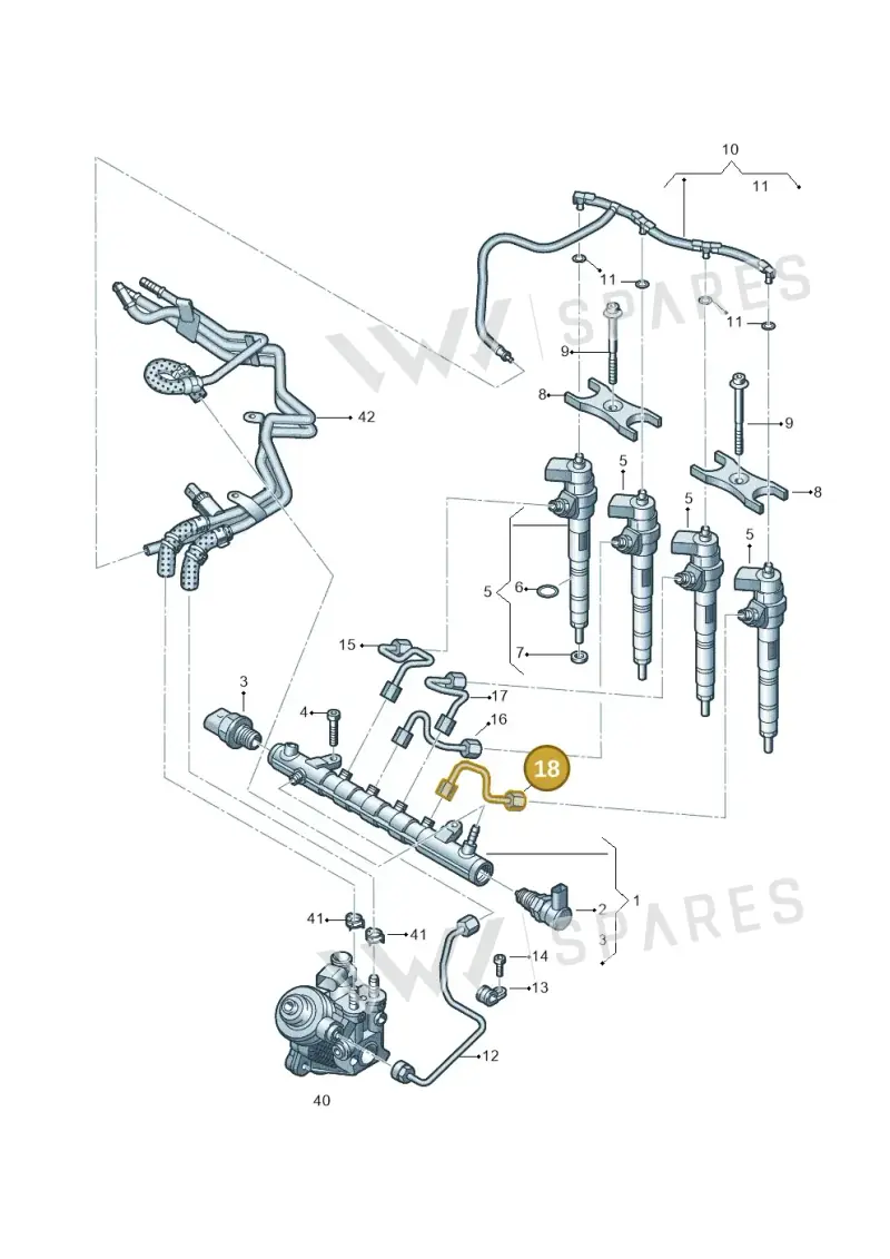 03L130301AC — Audi Q5 qu. 2.0 TDI (2012-2017) diagram 647130650, position 18
