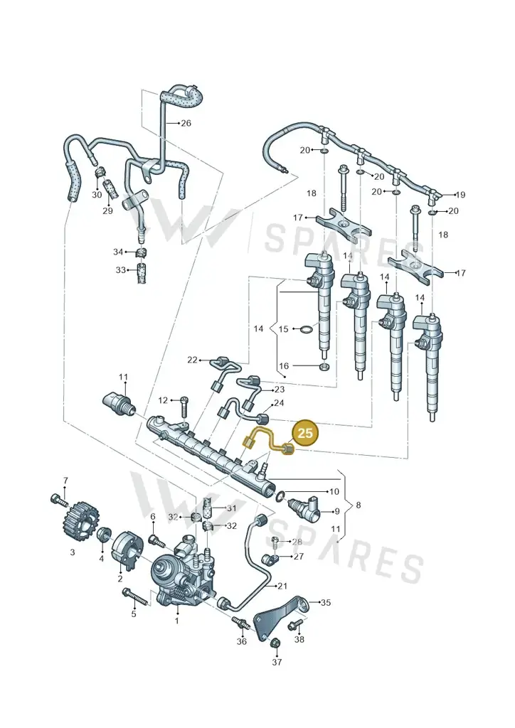 03L130301AC — Audi Q3 2.0 TDI (2014-2019) diagram 689130200, position 25