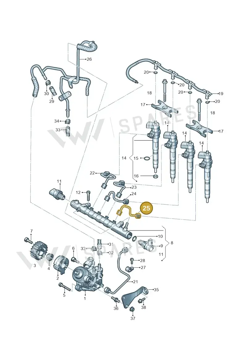 03L130301AC — Audi Q3 2.0 TDI (2014-2019) diagram 689130200, position 25