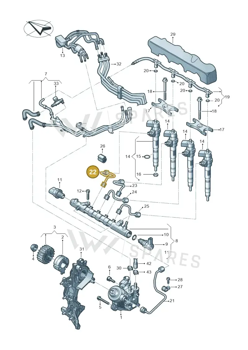 03L130301AR — Audi A6 2.0 (2018-) diagram 430130600, position 22