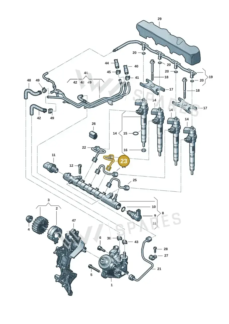 03L130301BF — Audi A6 qu. 3.0 tdi (2014-2018) diagram 745130401, position 23