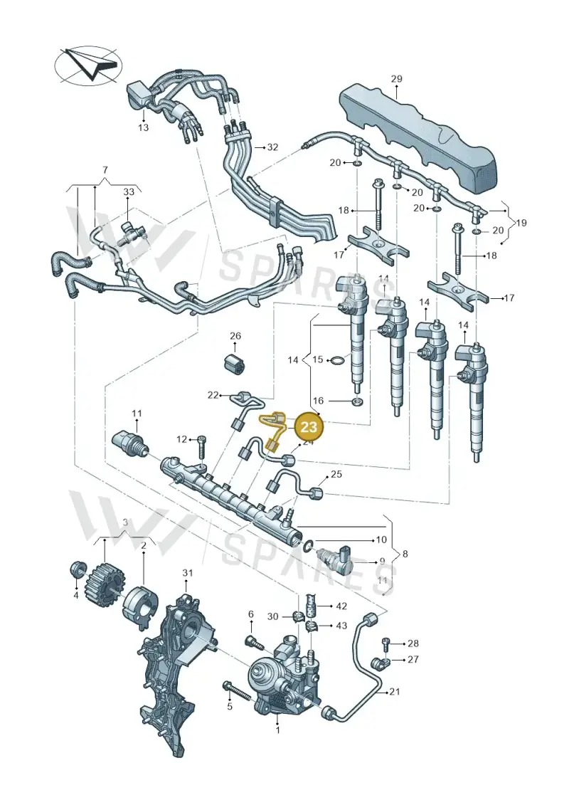 03L130301BF — Audi A6 2.0 (2018-) diagram 430130600, position 23