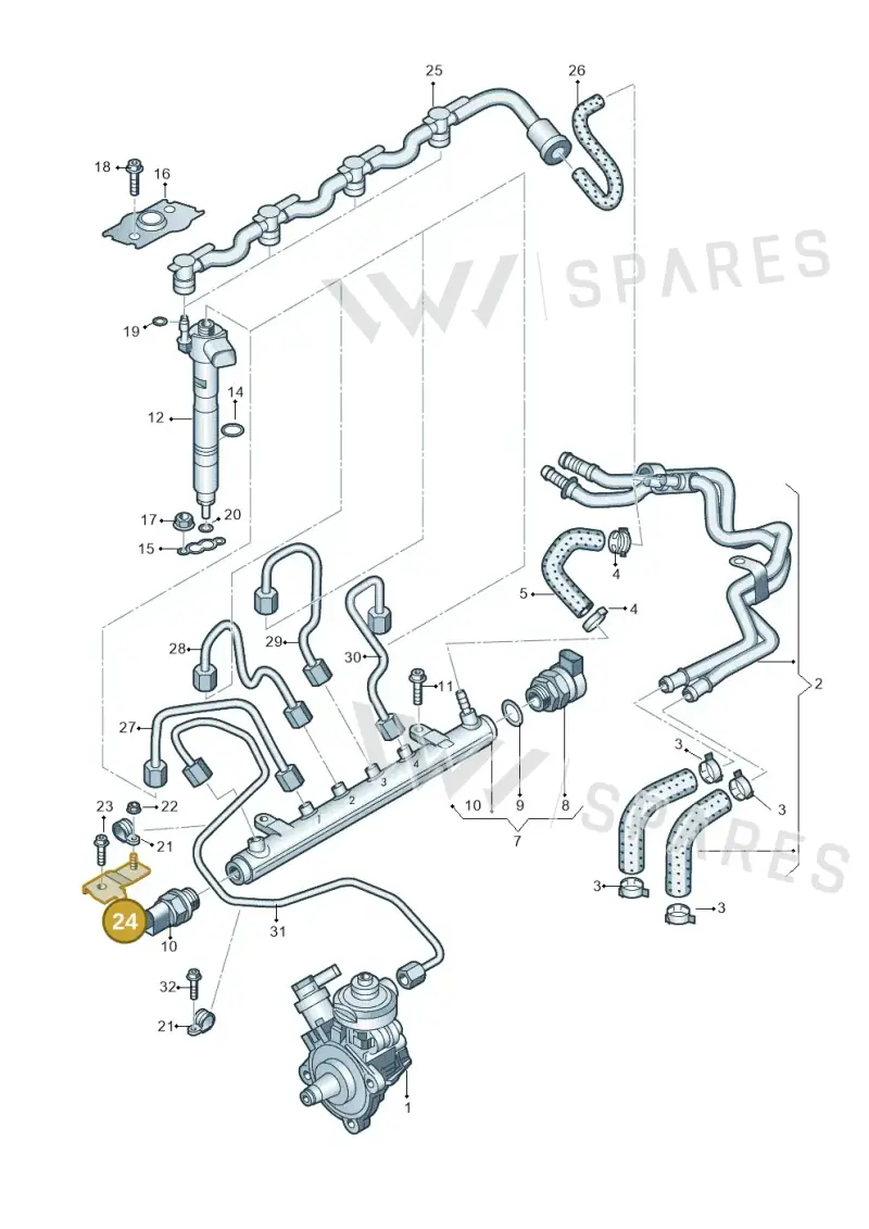 03L130319D — Audi A4 Av. Allroad (2008-2016) diagram 636130600, position 24