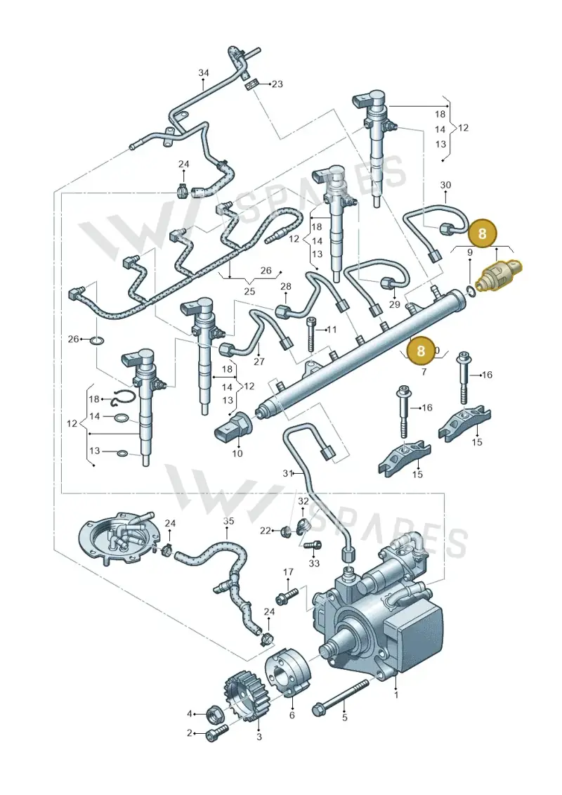 03L130764A — Audi A1 Sportback (2010-2015) diagram 649130300, position 8