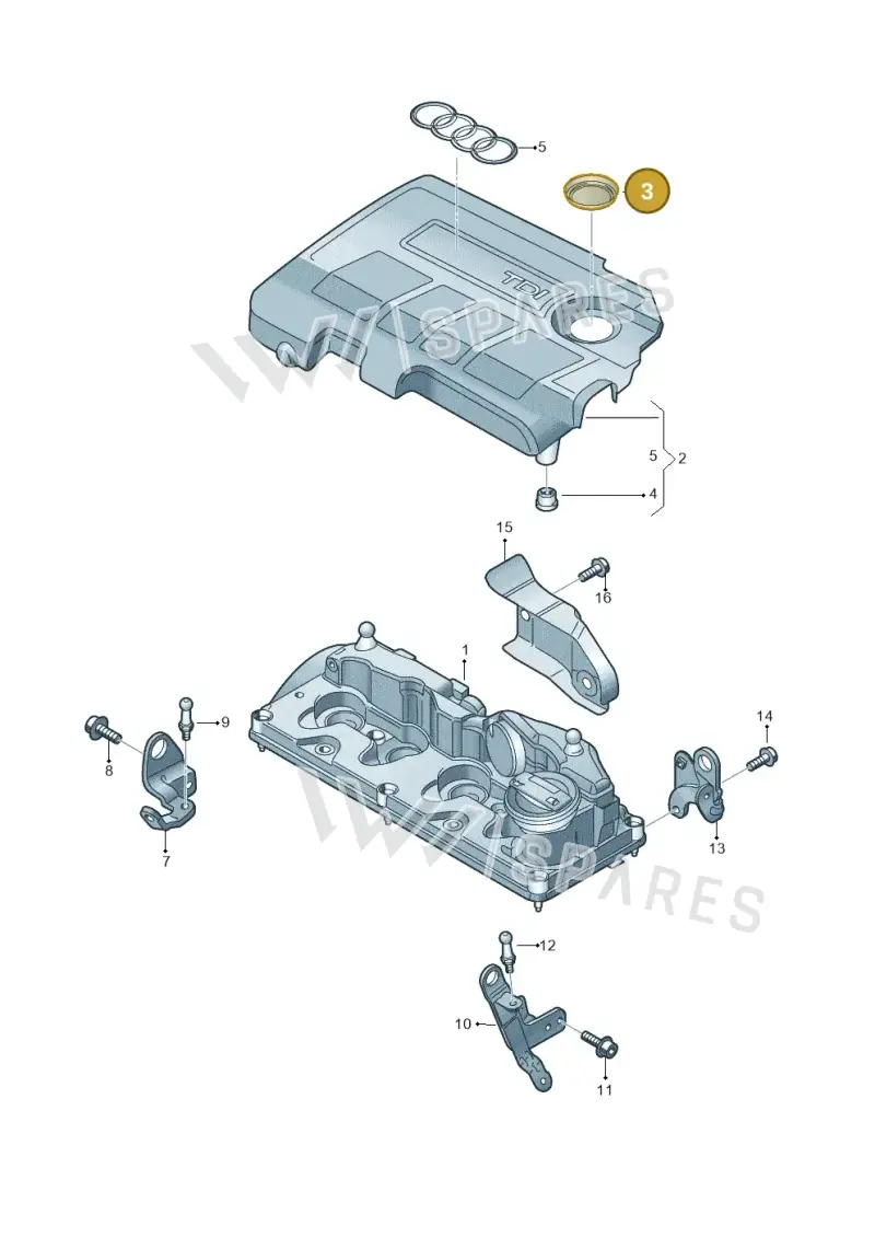 03L133287 — Audi Q3 2.0 TDI (2014-2019) diagram 708103850, position 3
