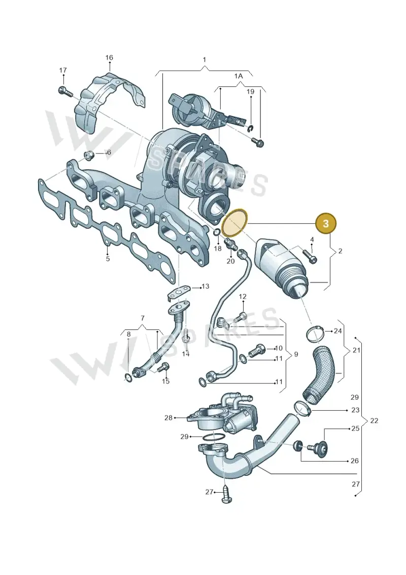 03L145117B — Audi TTS Coupe 2.0 (2014-2023) diagram 745145500, position 3