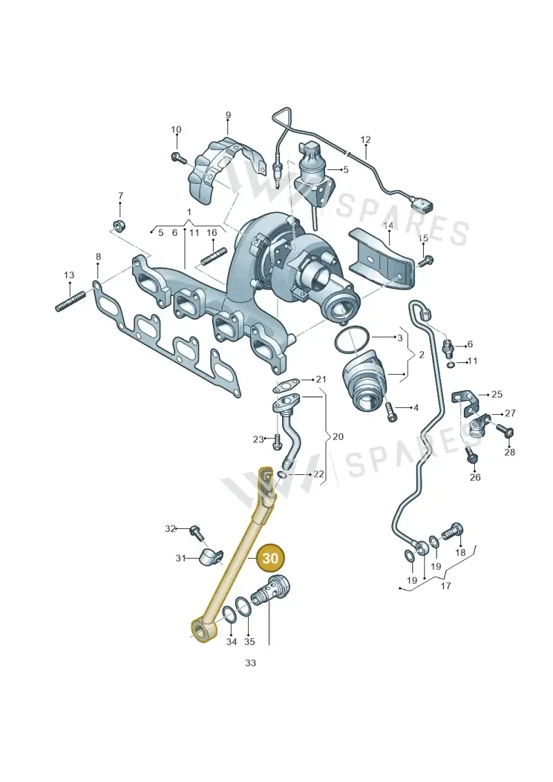 03L145535D — Audi Q3 2.0 TDI (2014-2019) diagram 866145660, position 30