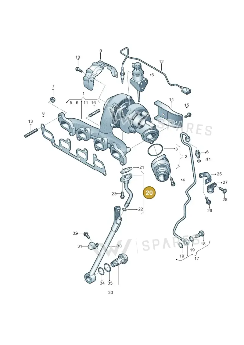 03L145736D — Audi Q3 2.0 TDI (2014-2019) diagram 866145660, position 20