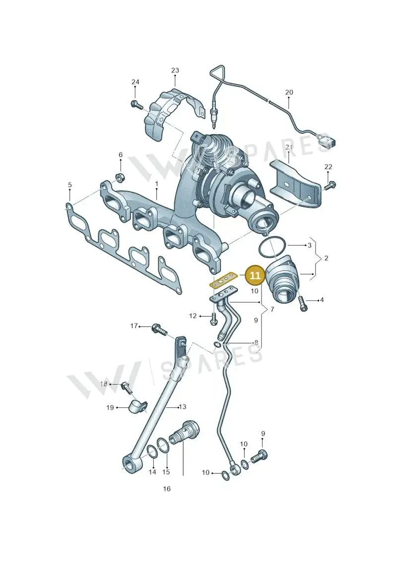 03L145757H — Audi A3 Sportback (2008-2013) diagram 649145650, position 11