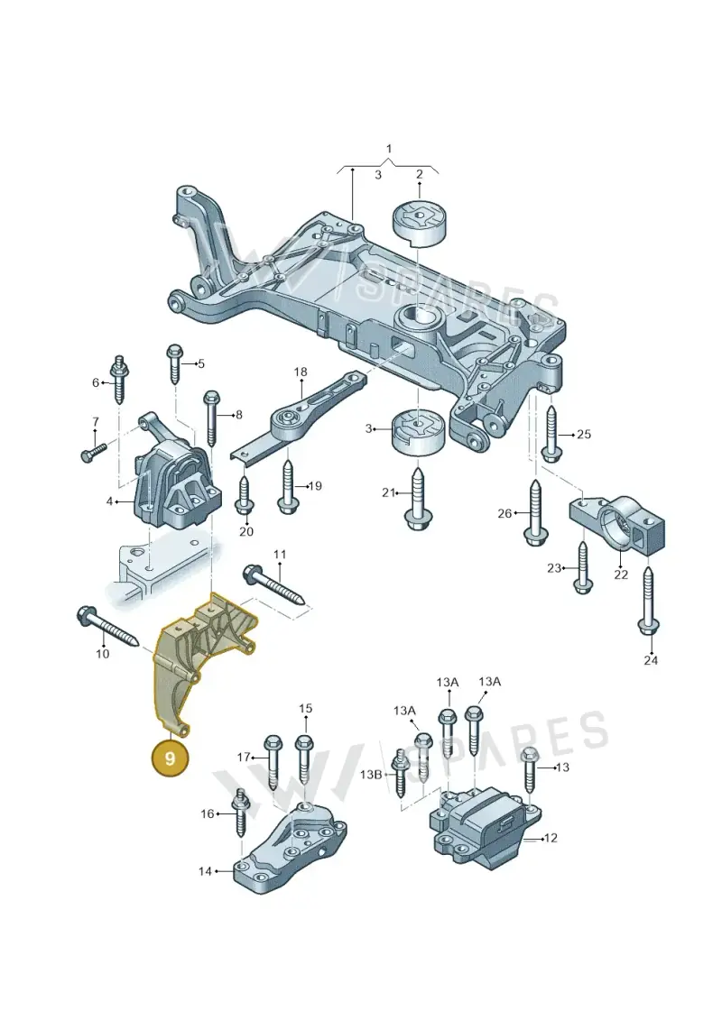 03L199207 — Audi Q3 2.0 TDI (2014-2019) diagram 728199050, position 9