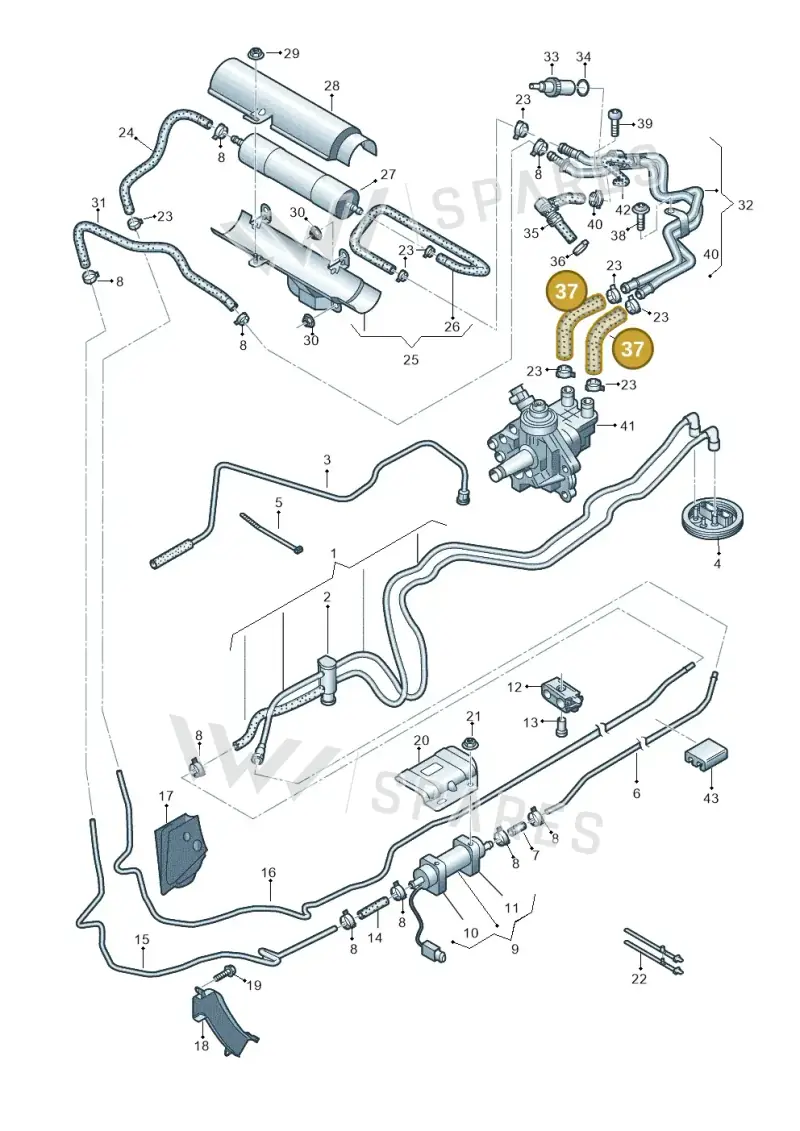 03L201153 — Audi A6 2.7 TDI (2008-2011) diagram 648201250, position 37