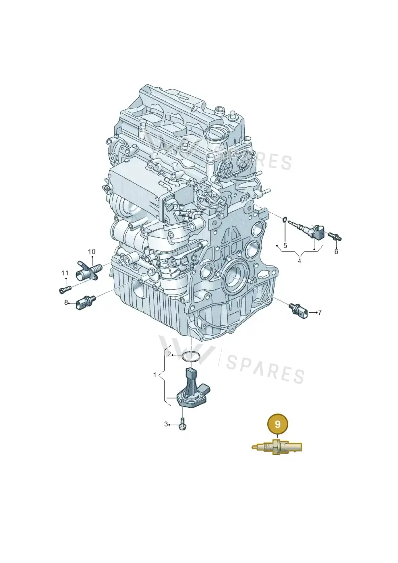 03L957147A — Audi Q3 2.0 TDI (2014-2019) diagram 745919400, position 9