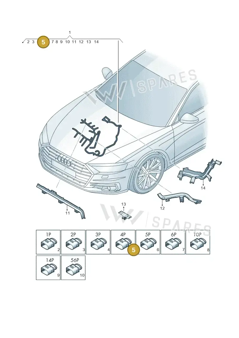 03L971921 — Audi A8L (2017-2022) diagram 838971430, position 5