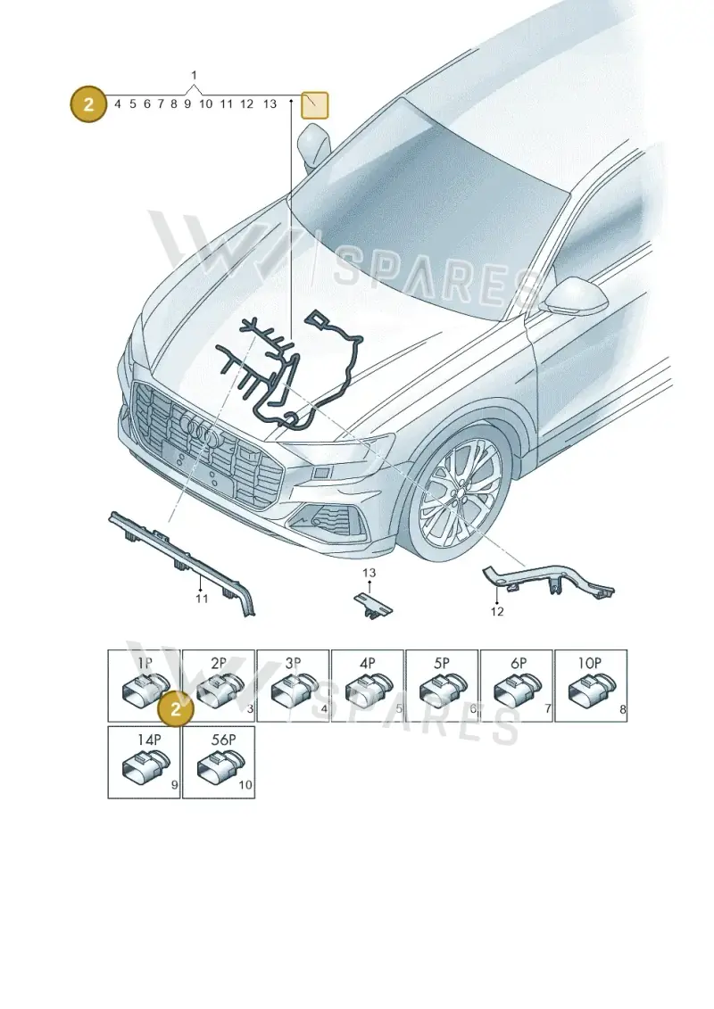 03L971921D — Audi Q8 Quattro 3,0 (2018-) diagram 429971410, position 2