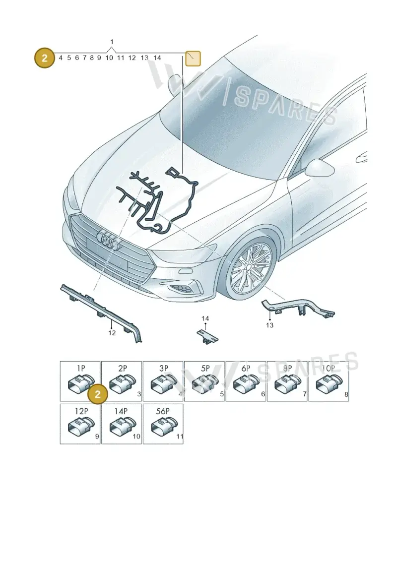 03L971921D — Audi A7 Sportback (2018-) diagram 435971450, position 2