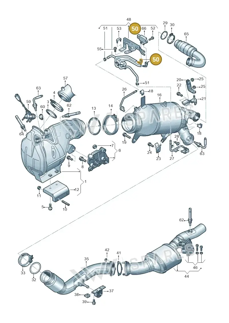 03N131823A — Audi A6 2.0 (2018-) diagram 848253070, position 50