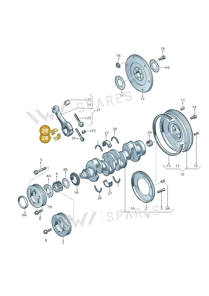 045105701BGLB — Audi A3 Sportback (2008-2013) diagram 454105200, position 28