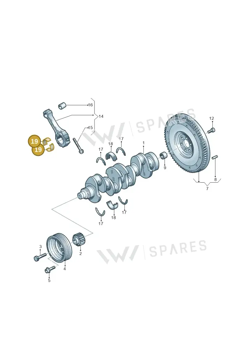 045105701BGLB — Audi A1 Sportback (2010-2015) diagram 649105250, position 19