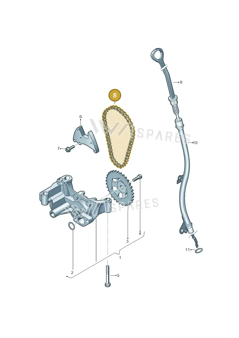 045115230A — Audi A2 (2000-2005) diagram 231115300, position 8