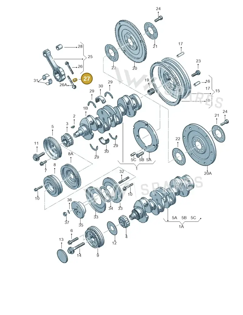 048105427 — Audi A4/Av.qu. (1999-2001) diagram 123105150, position 27