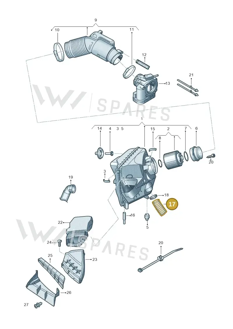049129627AE — Audi A6 2.7 TDI (2008-2011) diagram 648133500, position 17