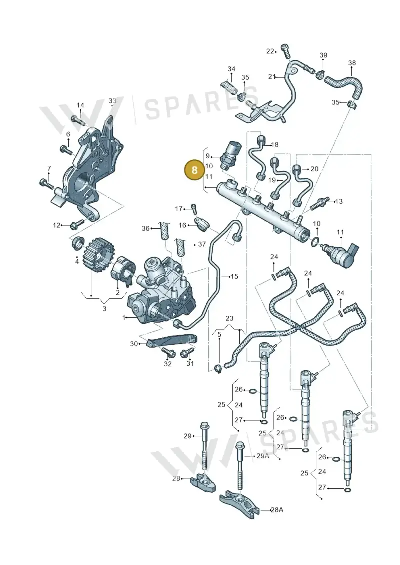 04B130093 — Audi A1 Sportback (2014-2018) diagram 773130000, position 8