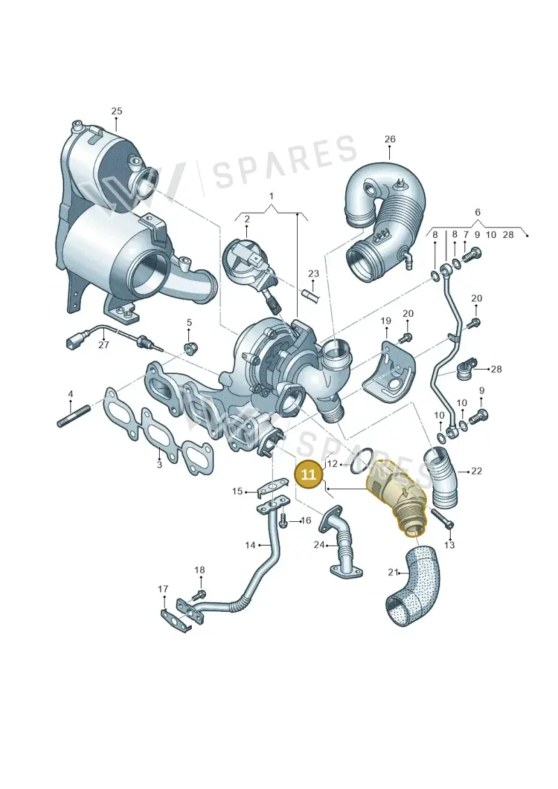 04B131111 — Audi A1 Sportback (2014-2018) diagram 773145600, position 11