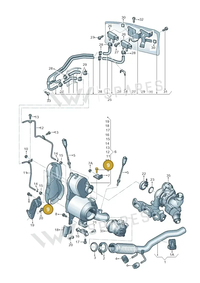 04B131783 — Audi A1 Sportback (2014-2018) diagram 773253540, position 9
