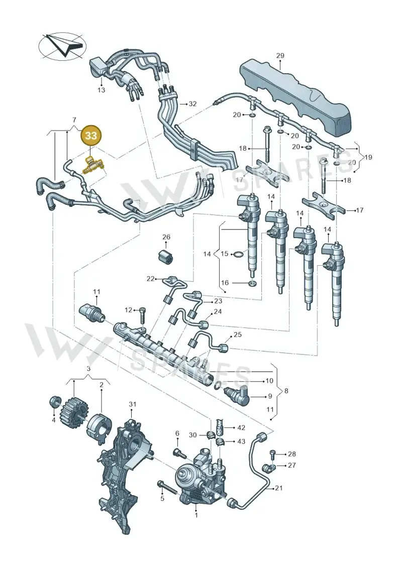 04B906054F — Audi A6 2.0 (2018-) diagram 430130600, position 33