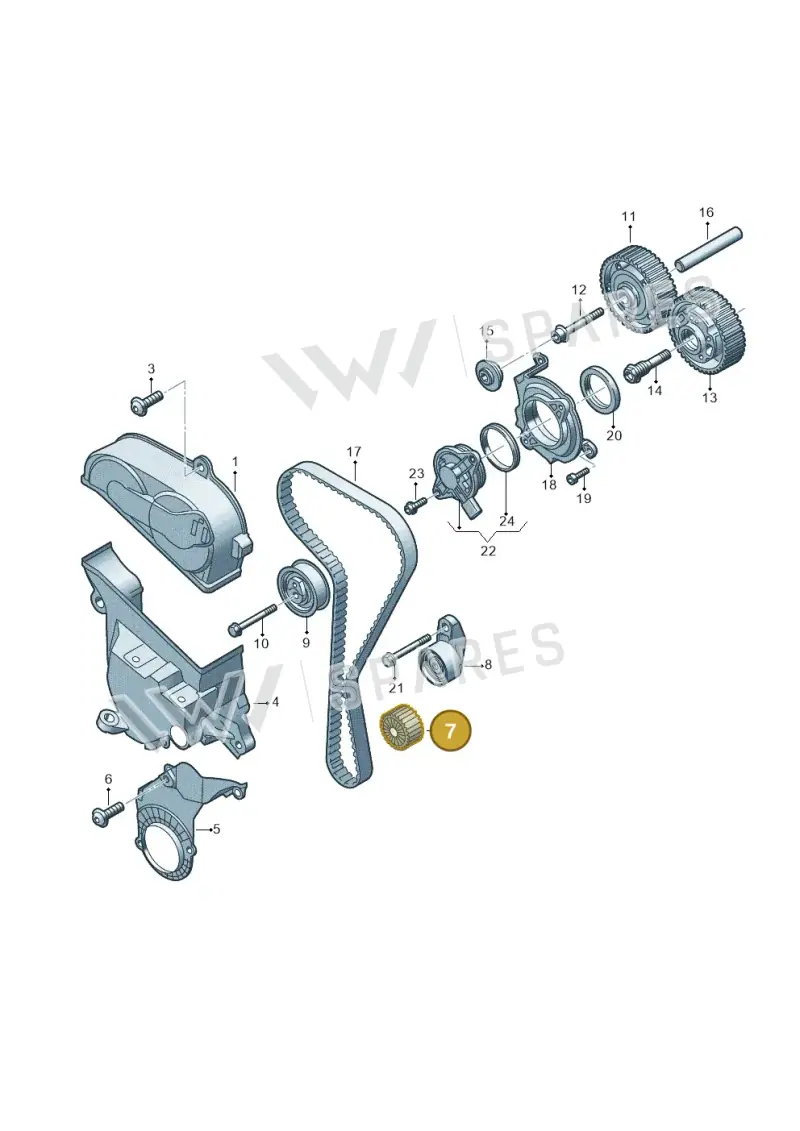 04C105263E — Audi A3 Sportback (2019-2021) diagram 596109031, position 7