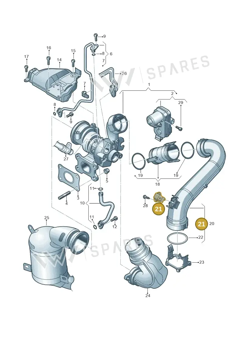 04C906051 — Audi A3 Sportback (2019-2021) diagram 884145220, position 21