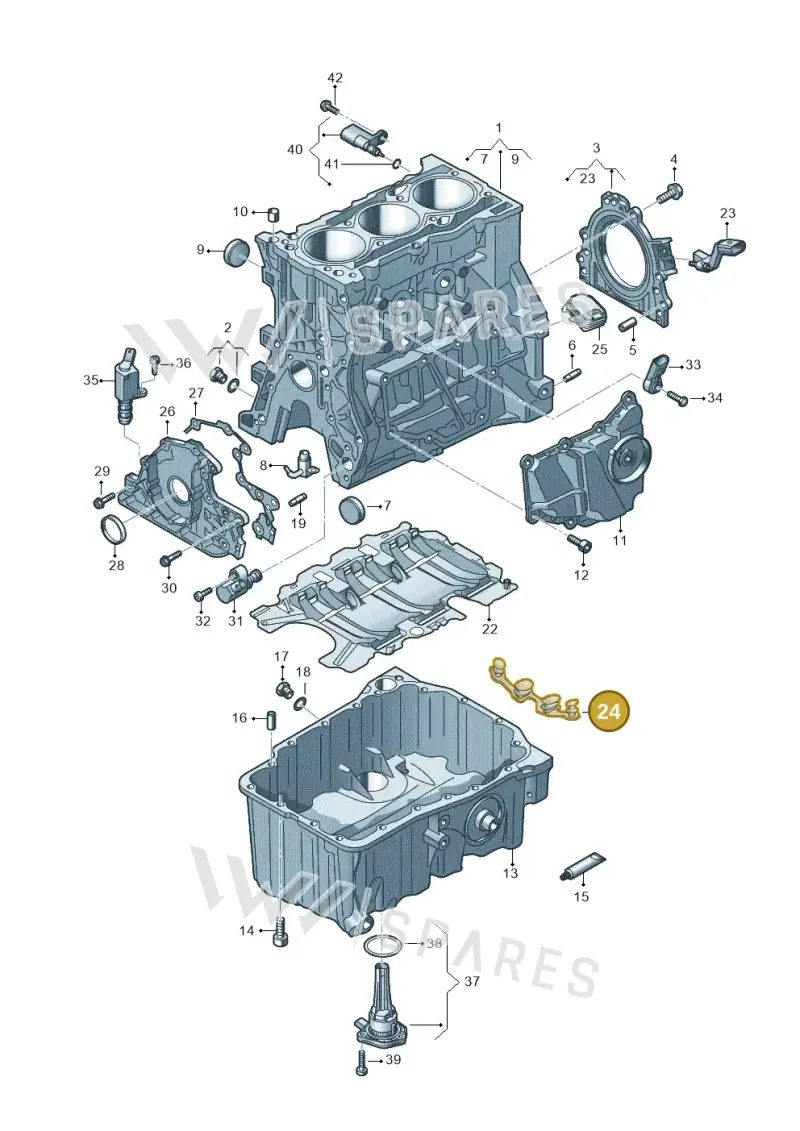 04E103033D — Audi A3 Sportback (2019-2021) diagram 596103005, position 24