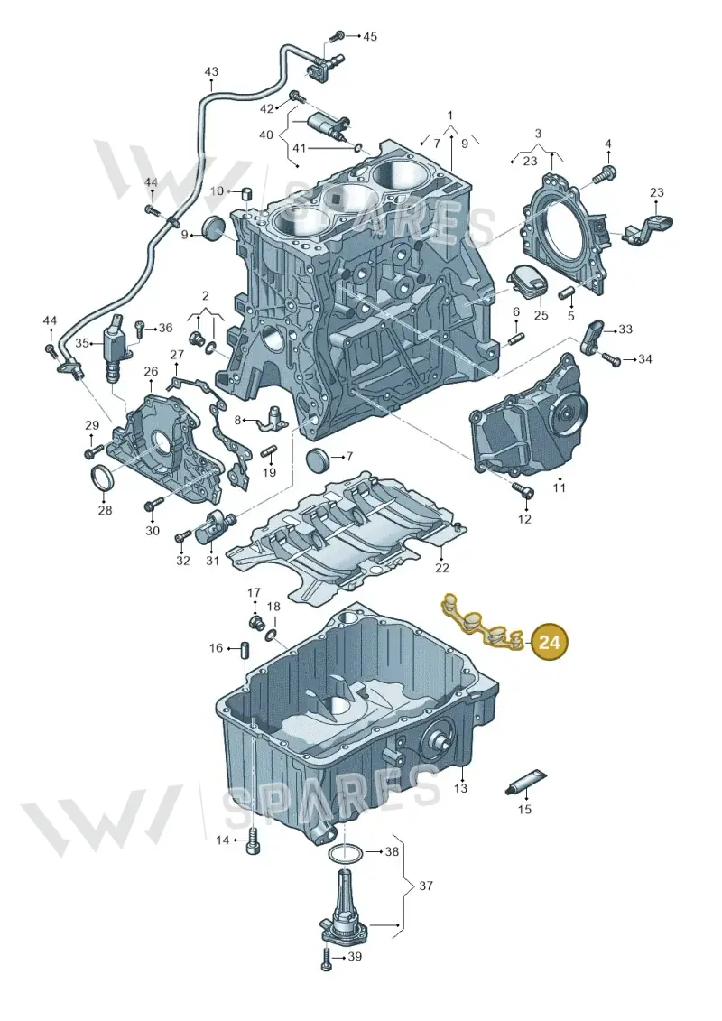 04E103033D — Audi A1 sportback 1.0 (2018-) diagram 803103002, position 24