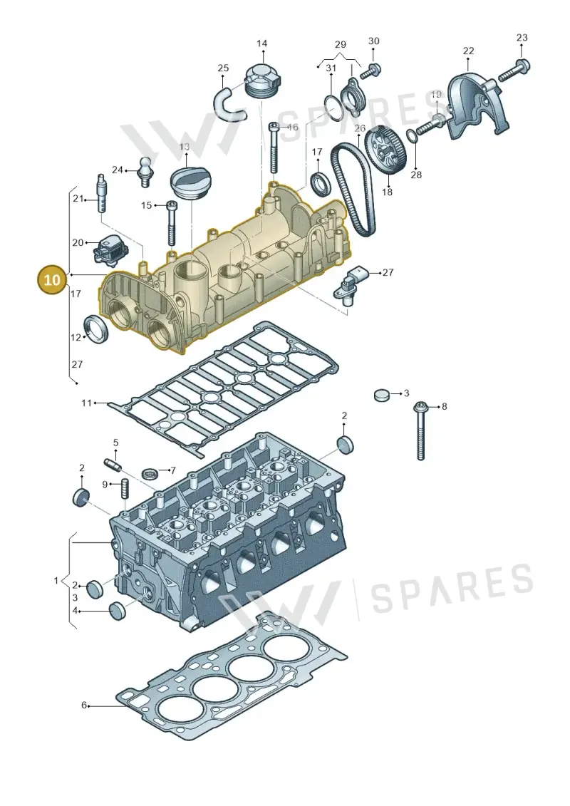 04E103469AL — Audi A3 Sportback (2016-2020) diagram 708103280, position 10