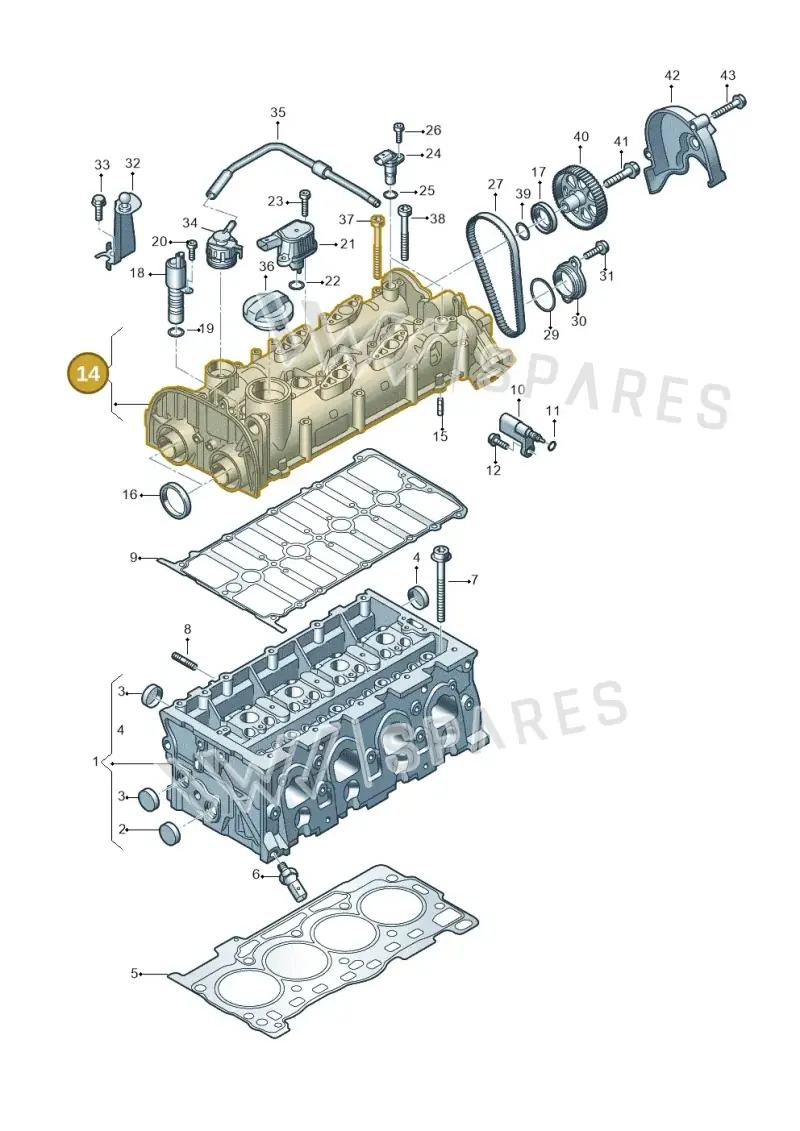 04E103469EA — Audi A3 Sportback (2019-2021) diagram 803103330, position 14