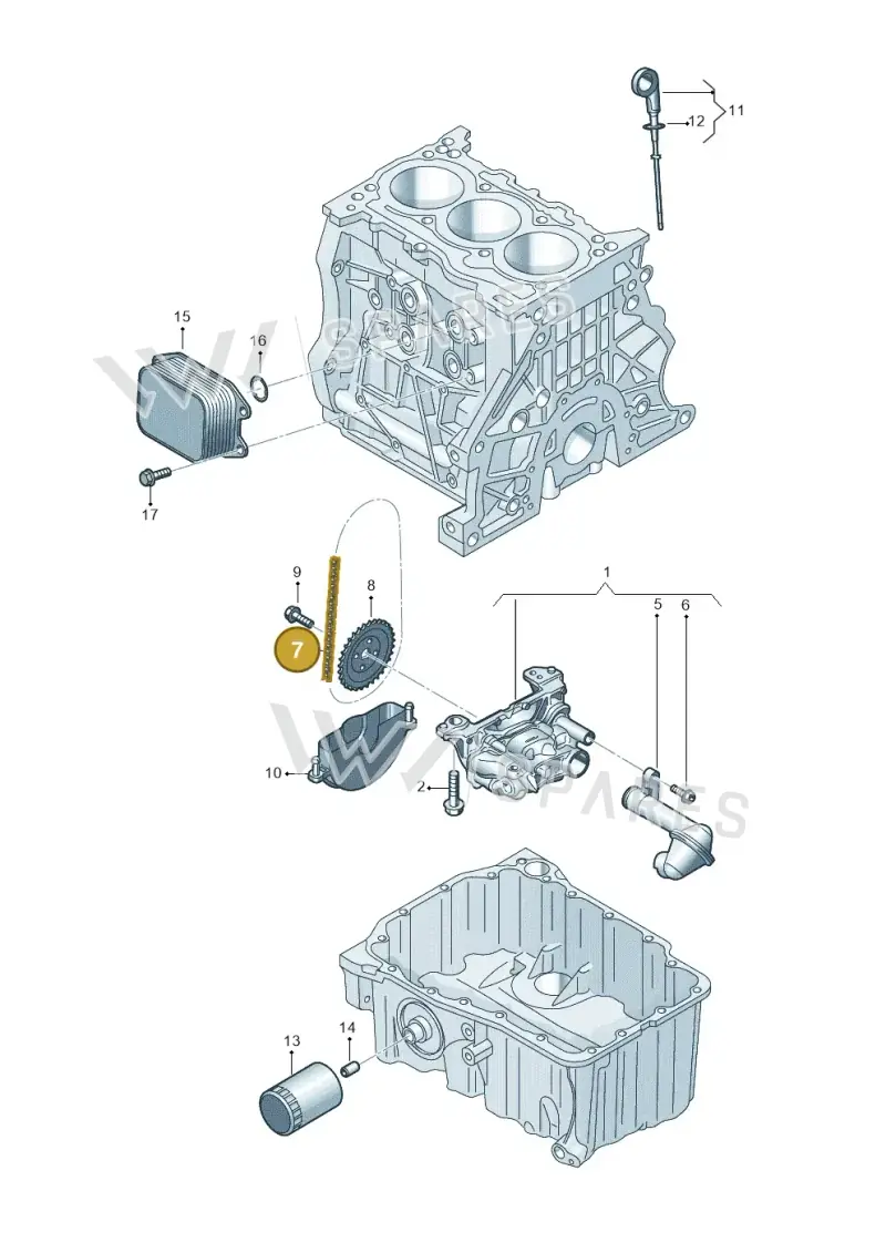04E115225F — Audi A3 Sportback (2019-2021) diagram 596115002, position 7