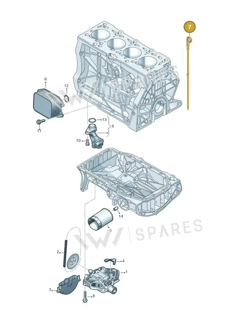 04E115611AC — Audi A3 Sportback (2019-2021) diagram 746115030, position 7