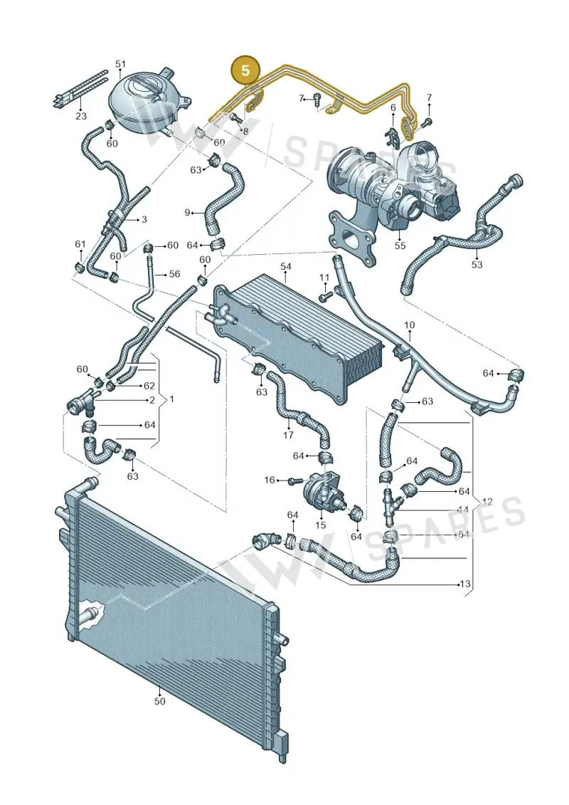 04E121497J — Audi Q3 quattro (2018-2019) diagram 597121072, position 5