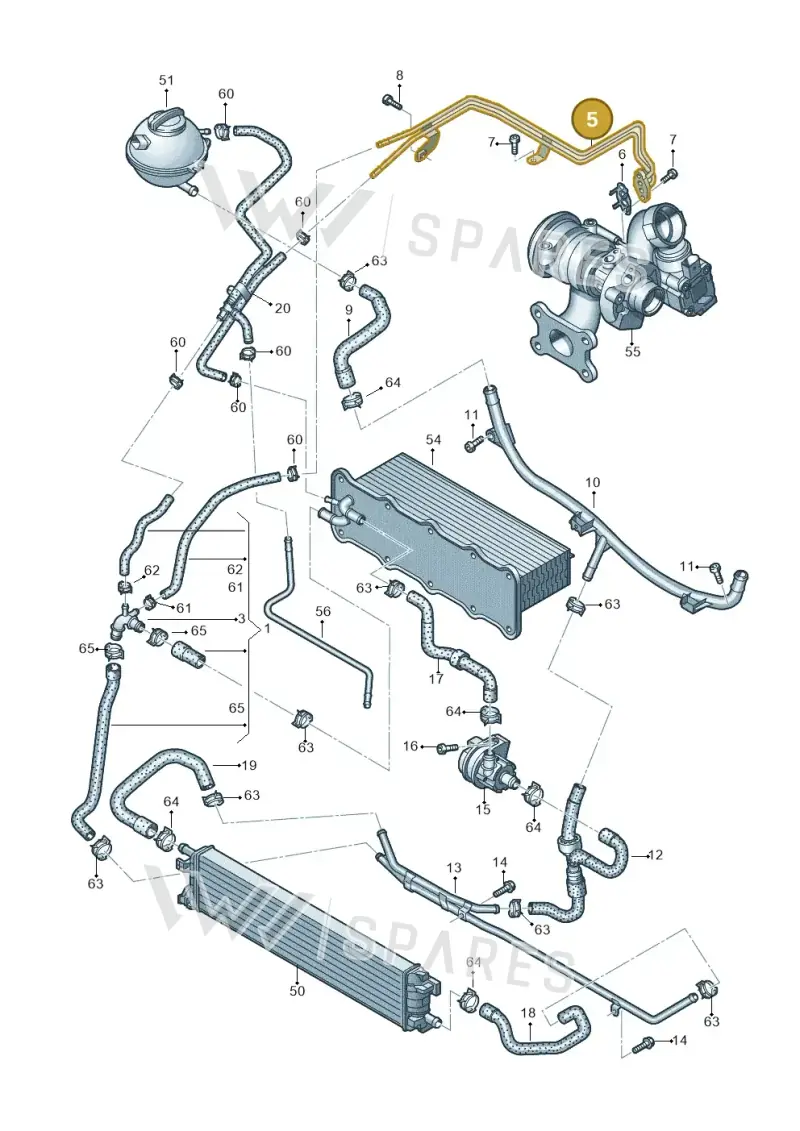 04E121497J — Audi Q3 1.4 (2016-) diagram 728121150, position 5