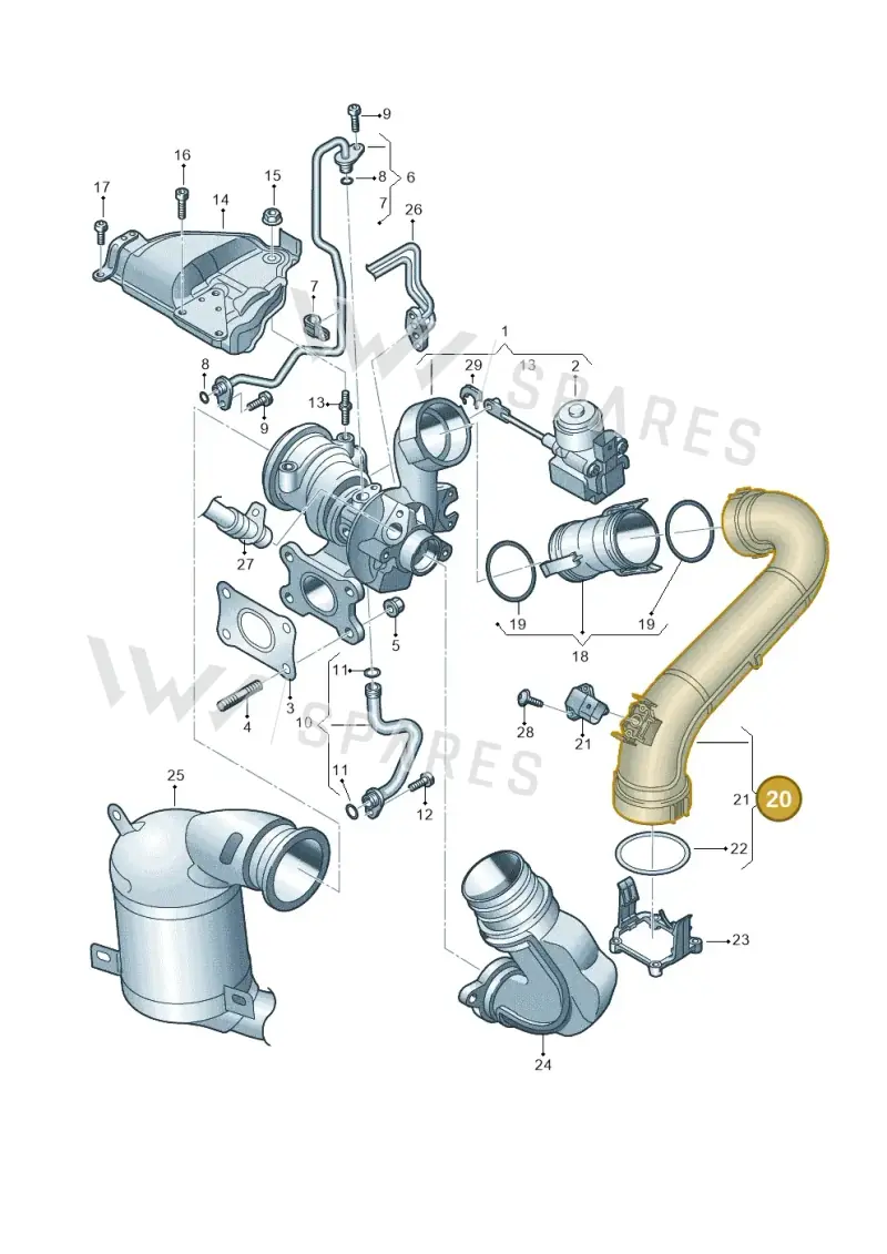 04E145673M — Audi A3 Sportback (2016-2020) diagram 884145210, position 20