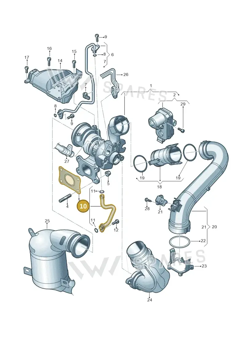 04E145735AC — Audi A3 Sportback (2019-2021) diagram 884145220, position 10