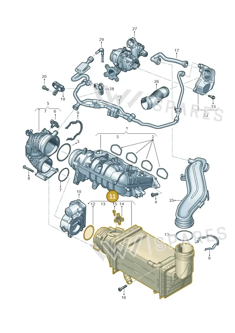 04E145785P — Audi A3 Sportback (2019-2021) diagram 597133042, position 11
