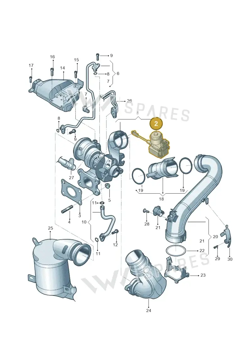 04E198725K — Audi A4L 2.0 (2016-) diagram 216145180, position 2
