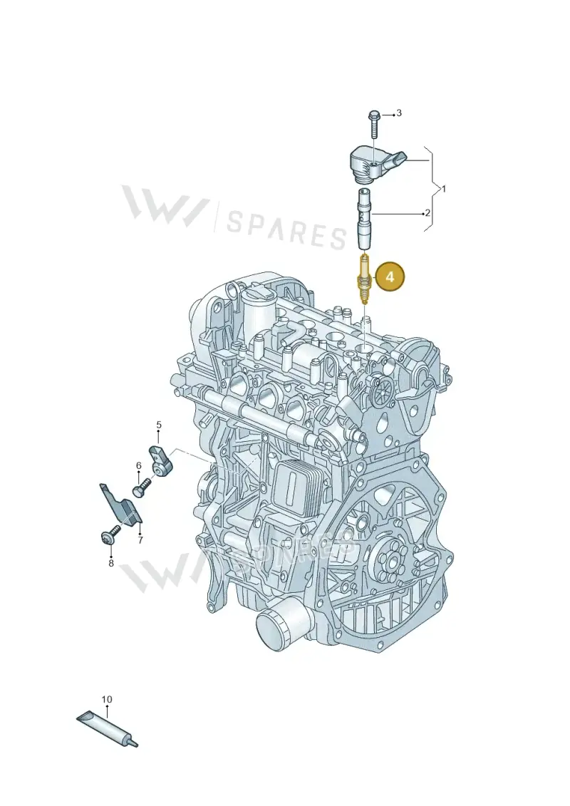 04E905602D — Audi A1 sportback 1.0 (2018-) diagram 592905000, position 4