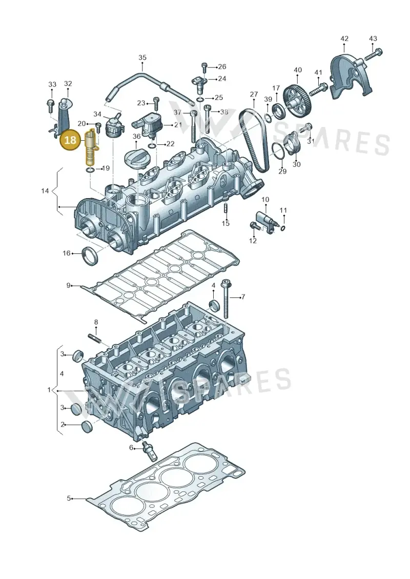 04E906455D — Audi A3 Sportback (2019-2021) diagram 803103330, position 18