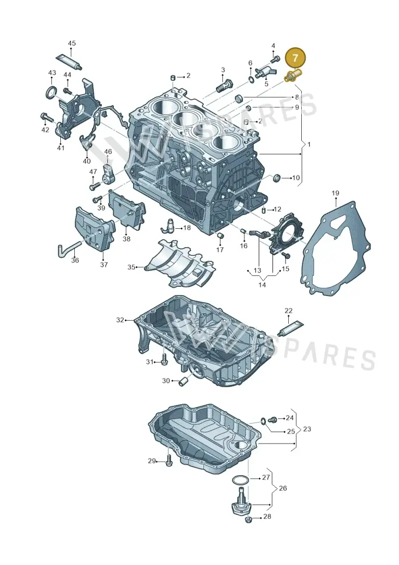 04E919081A — Audi A3 Sportback (2019-2021) diagram 803103110, position 7