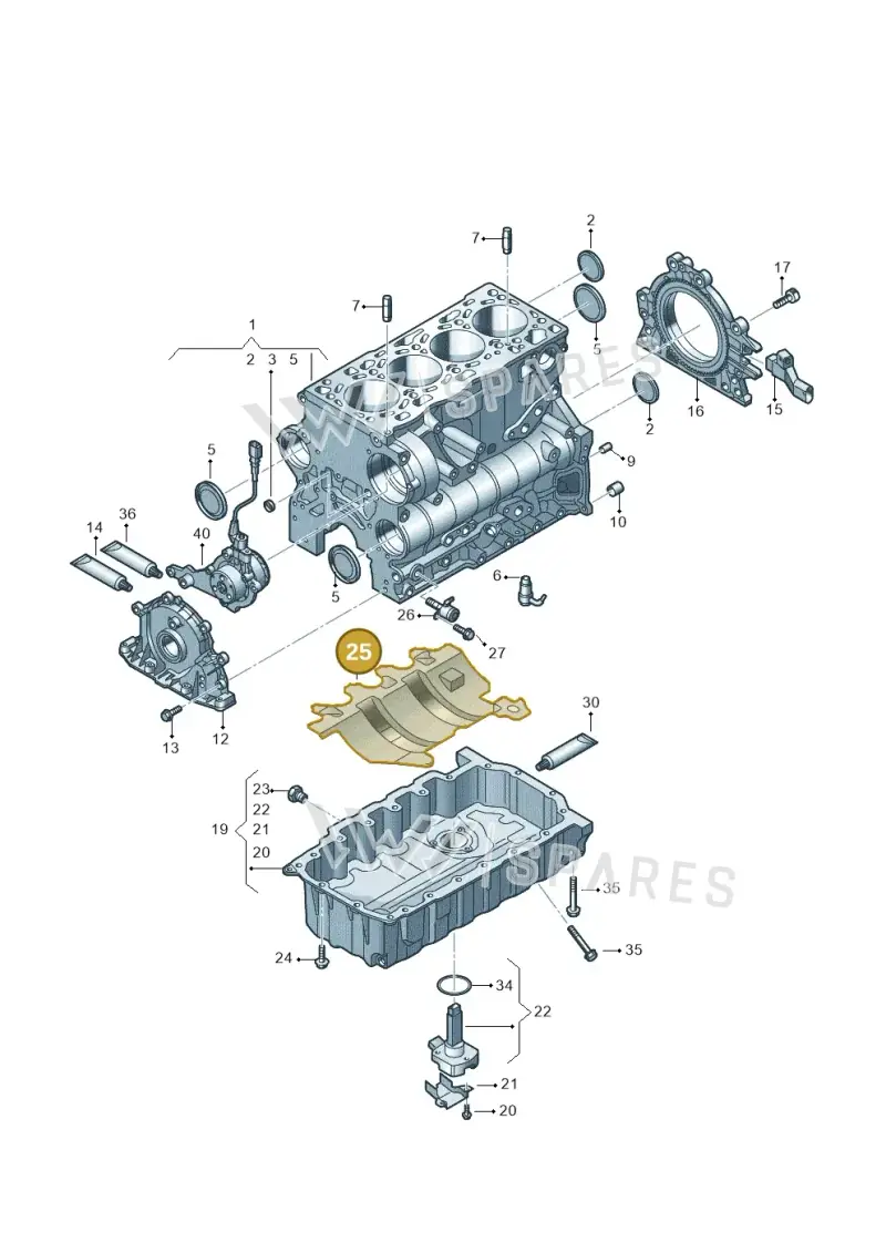 04L103623F — Audi A6 2.0 (2018-) diagram 430103530, position 25
